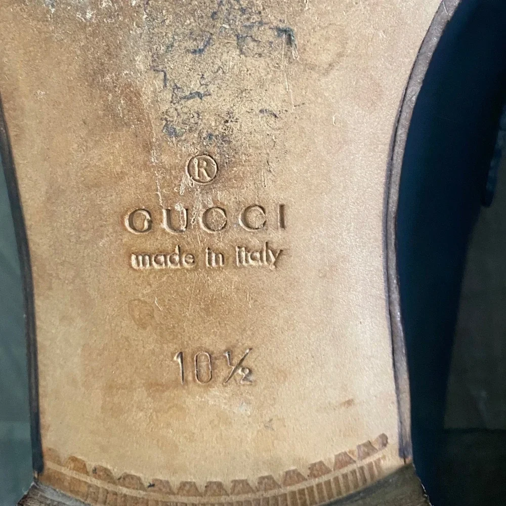 Gucci Men Light Blue Leather Horsebit Luxury Slip On Loafers Size 10.5 - Picture 11 of 11